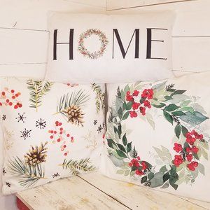 Christmas Pillow Covers 18x18 - Set of 3 NEW